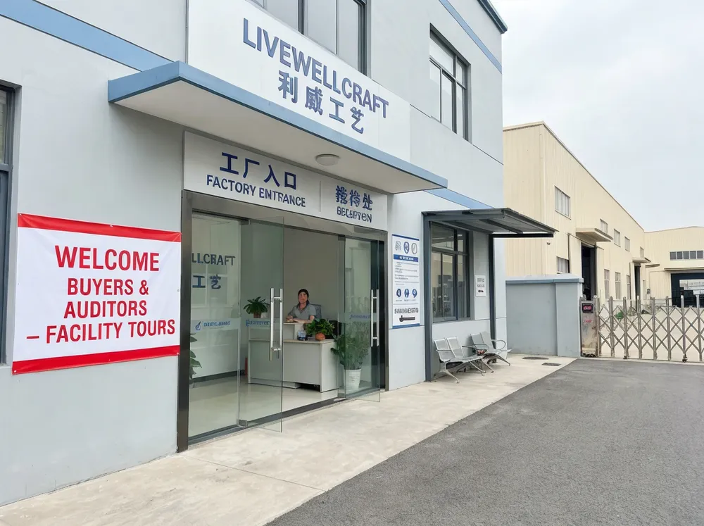 Livewellcraft factory entrance ready to welcome buyers and auditors for facility tours