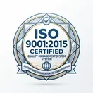 ISO 9001:2015 certification badge