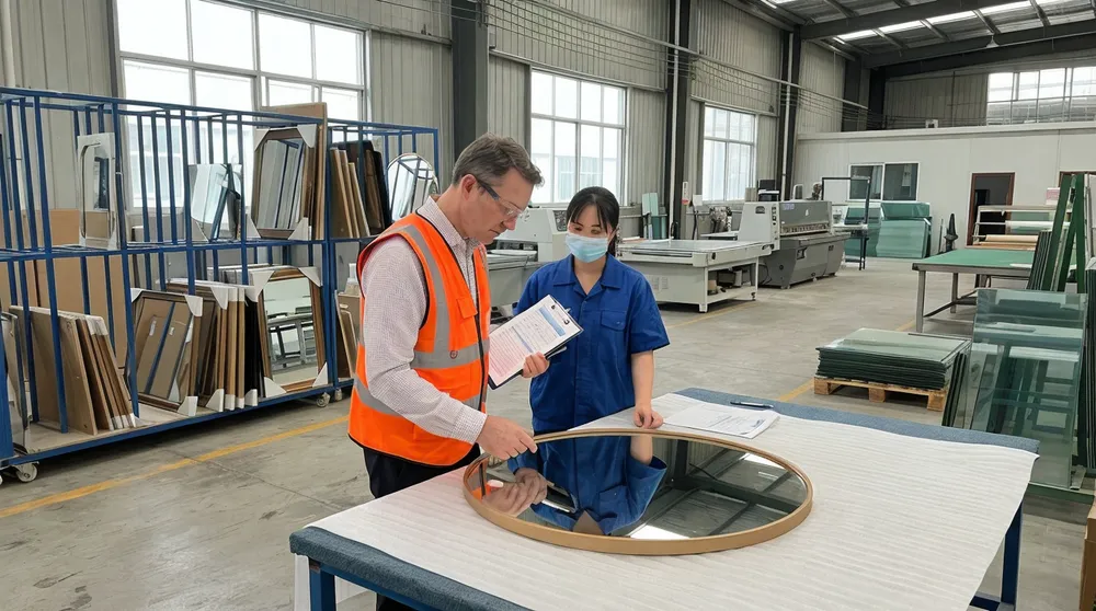 Third-party auditor conducting factory inspection at Livewellcraft facility