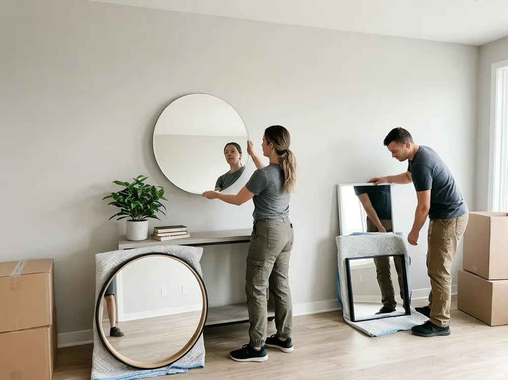 Acrylic mirrors used in rental property staging and home presentation