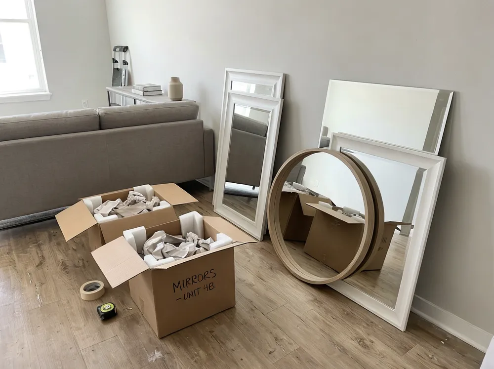 Property staging with lightweight MDF and frameless mirrors