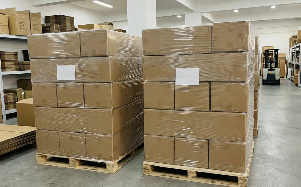 Bulk palletized mirror packaging with master cartons and foam separation