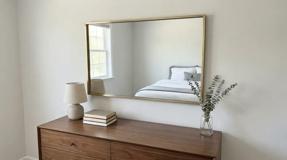 Custom bedroom mirror specified by interior designer for client project
