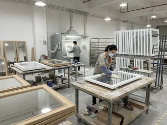 Painted MDF frame bedroom mirrors with smooth multi-coat finish