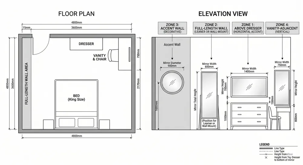 Bedroom Decor Mirror Placement & Sizing Guide — Spec Reference for Wholesale Catalog Planning