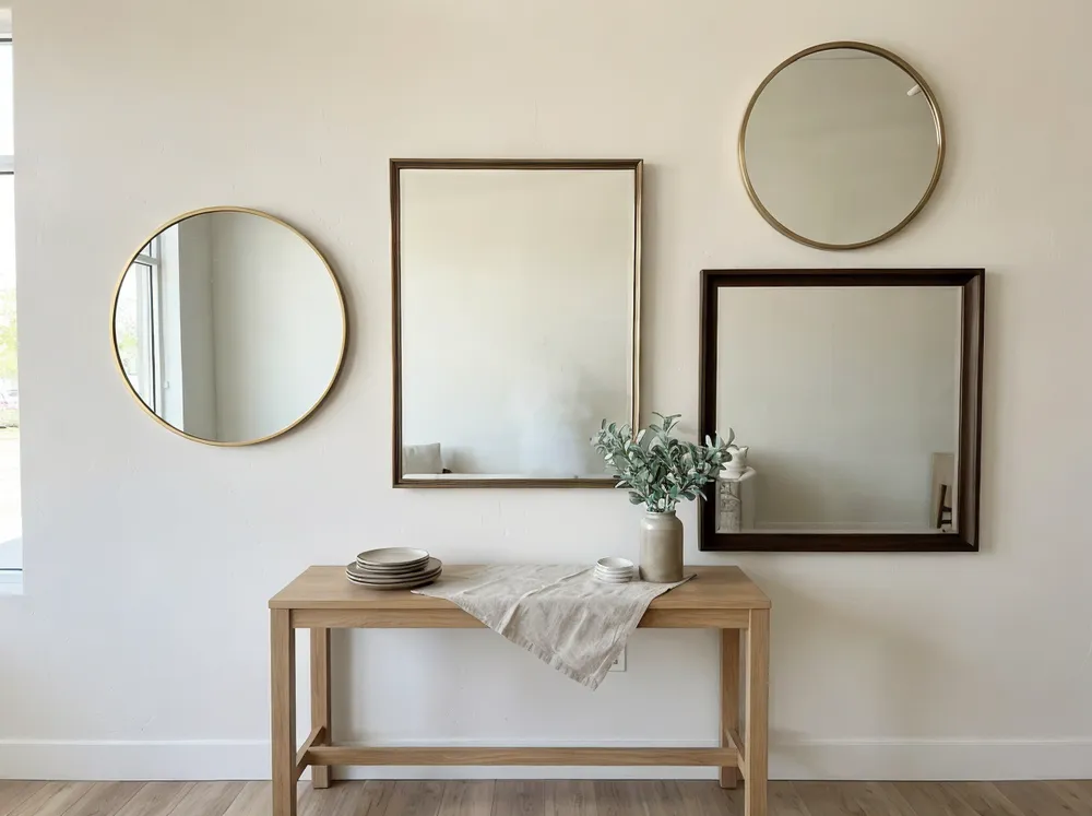 Dining room mirror product photography for e-commerce retail listings