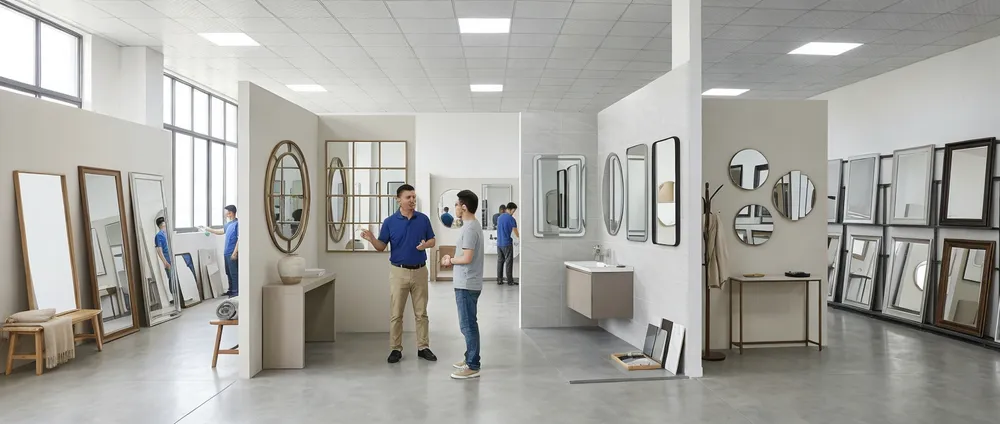 Visual overview of room placement considerations for mirror sourcing decisions