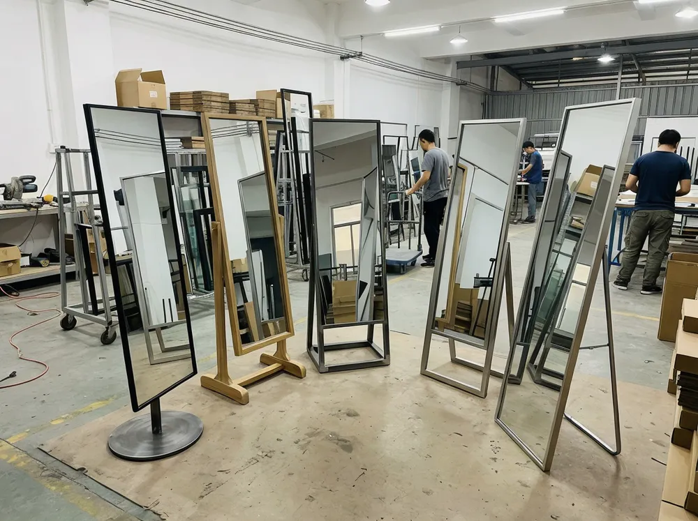 Floor-standing decor mirrors 150cm to 180cm with stable bases