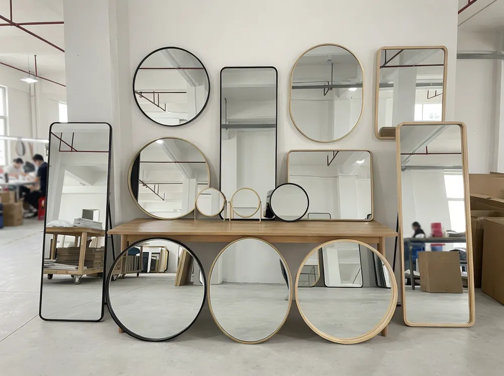 Livewellcraft decor mirror collection showing round, rectangle, large, small, and floor mirror shapes