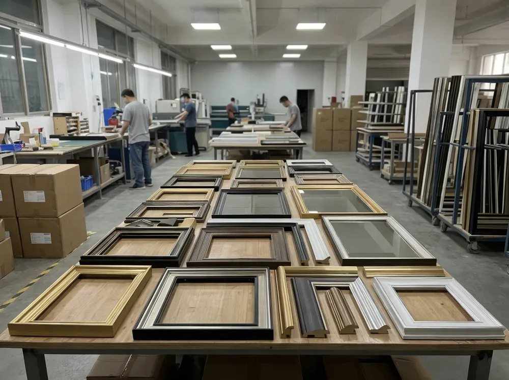 Custom rectangle mirror frame profiles and finishes