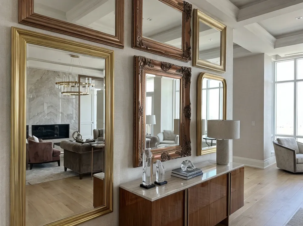 Luxury decor mirrors in high-end residential interior project