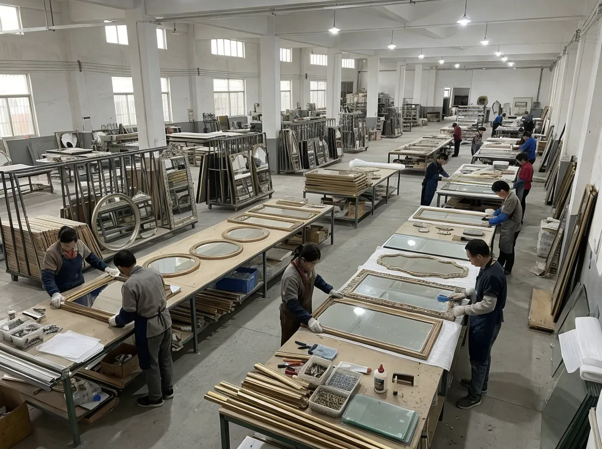 Livewellcraft factory production floor with decorative mirrors