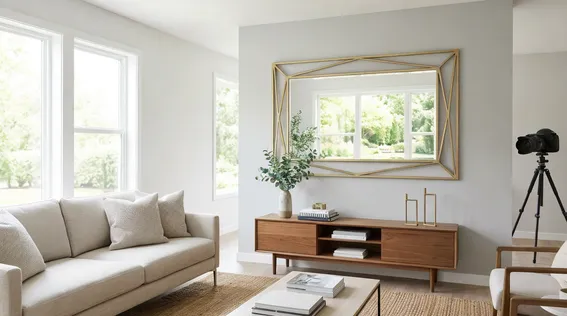 Decorative mirror used in home staging to enhance property photography