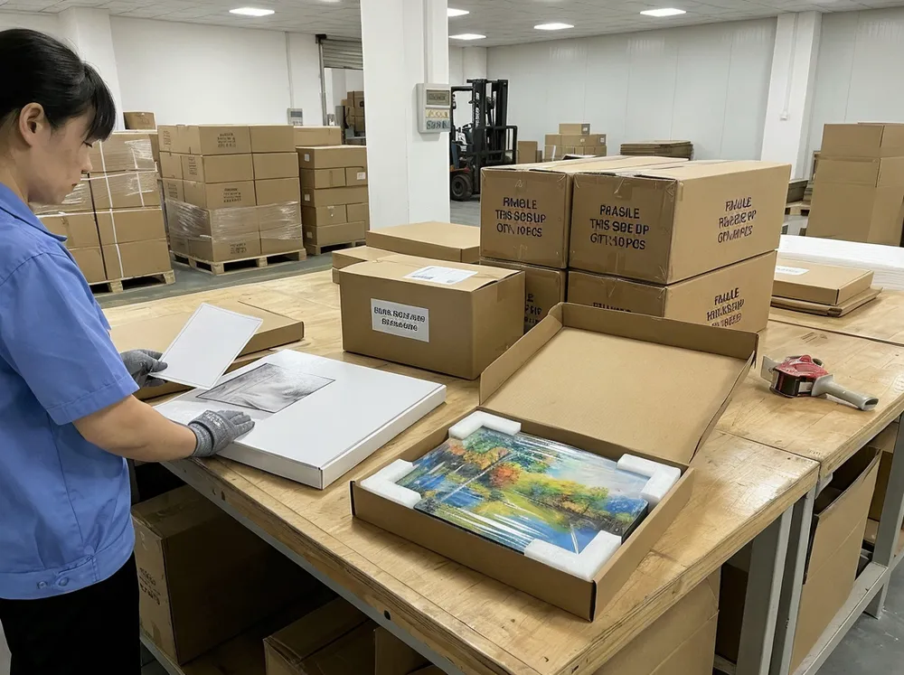 Acrylic wall art packaging and branding customization options