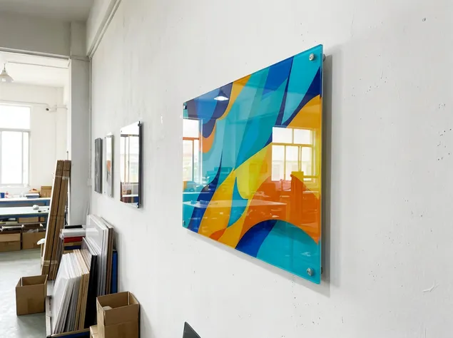 UV-printed acrylic wall art with high-gloss finish