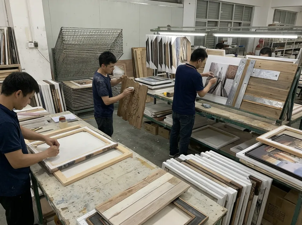 Livewellcraft wall art production facility showcasing multi-material manufacturing capabilities