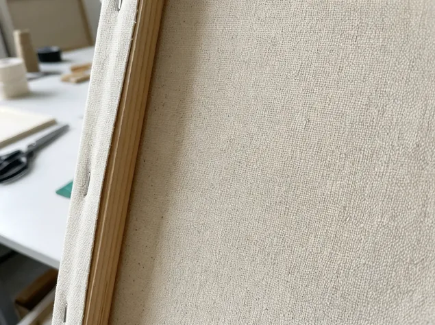 Linen-textured canvas surface showing tactile quality