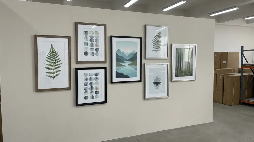 Home wall art collection with versatile subjects and mid-market framing for broad appeal