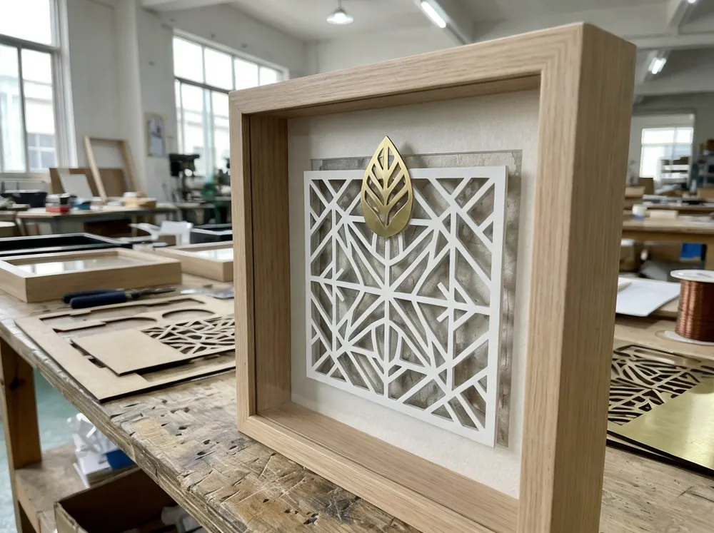 Shadow-box frame depth showing dimensional element clearance