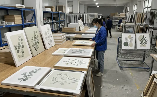 Flower wall art with botanical subjects