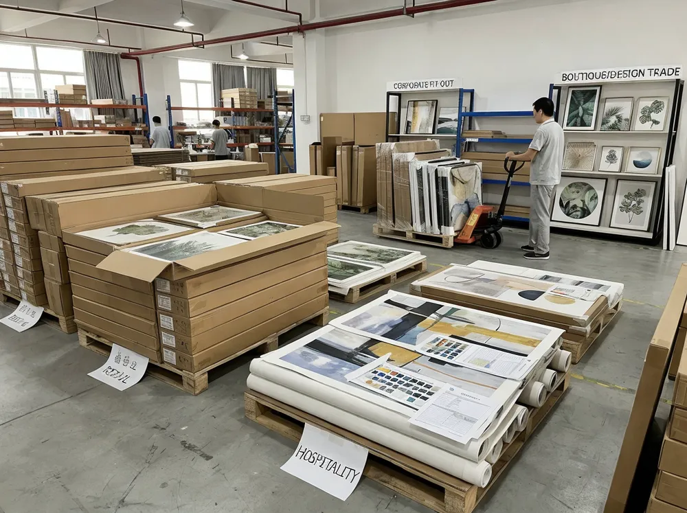 Wall art distribution across retail, hospitality, corporate, and boutique market segments