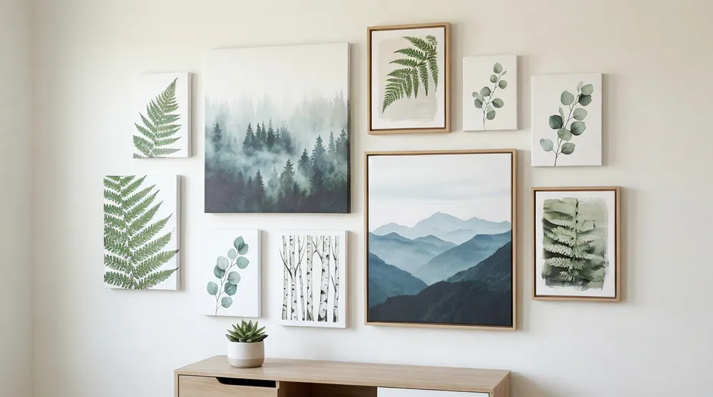 Nature wall art product photography for e-commerce listing