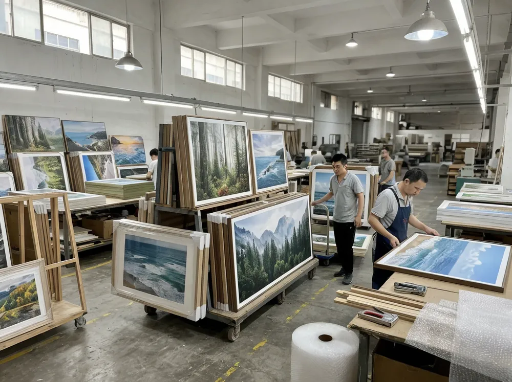 Nature wall art collection featuring landscapes and seascapes from Livewellcraft factory