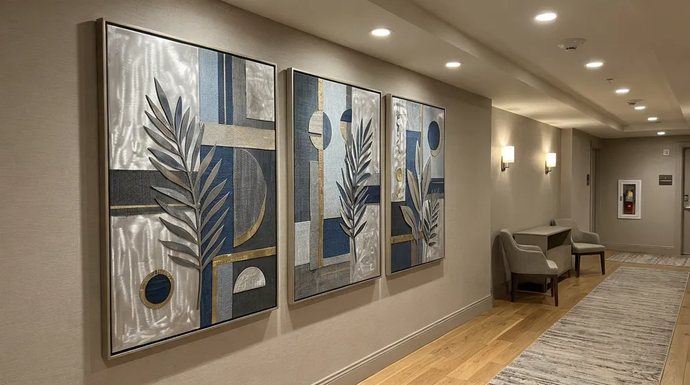 Wall art installations for hotels and commercial spaces