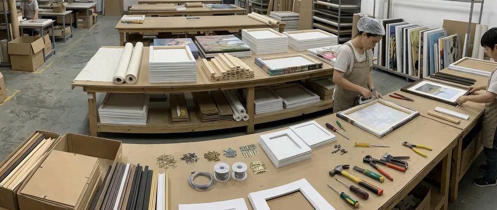 Wall art materials and production processes at Livewellcraft facility