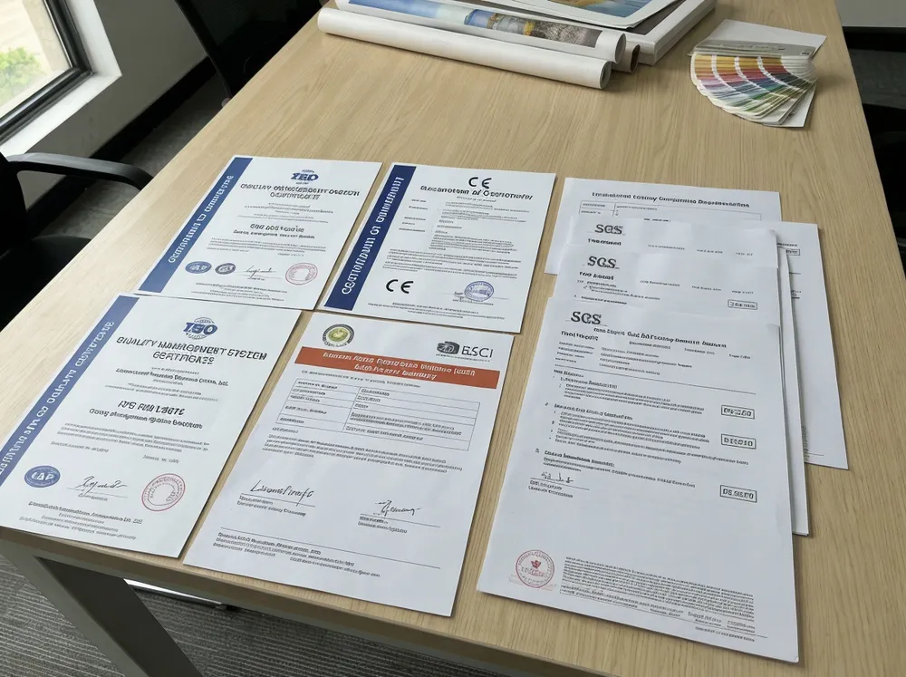 Compliance certifications and material safety documentation for wall art paintings