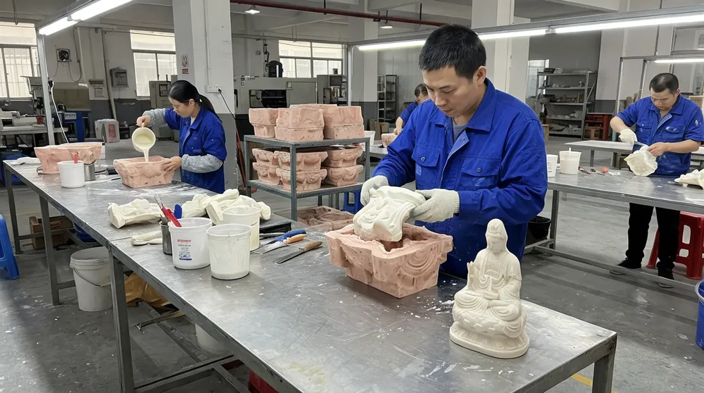 Resin sculpture casting and demolding process